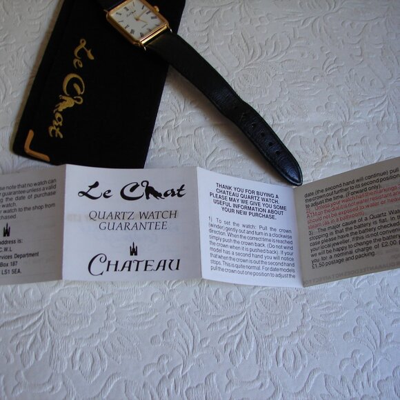 Le Chat 1993 Quartz Ladies WATCH, Gold Tone,Leather Strap,Soft Case,Nds Batt C27 - Picture 4 of 15